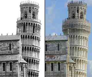 Less Leaning Tower of Pisa<BR>意比薩斜塔被'美白矯正'