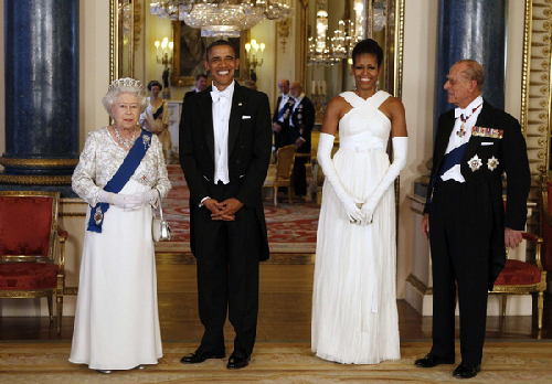 US President Barack Obama and first lady Michella Obama in Britain and Ireland